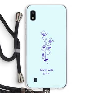CaseCompany Bloom with grace: Samsung Galaxy A10 Transparant Hoesje met koord