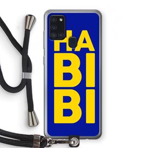CaseCompany Habibi Blue: Samsung Galaxy A21s Transparant Hoesje met koord