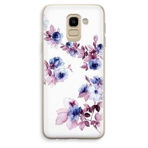 CaseCompany Waterverf bloemen: Samsung Galaxy J6 (2018) Transparant Hoesje