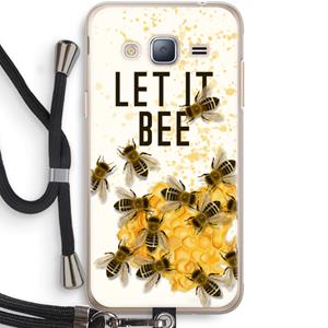 CaseCompany Let it bee: Samsung Galaxy J3 (2016) Transparant Hoesje met koord