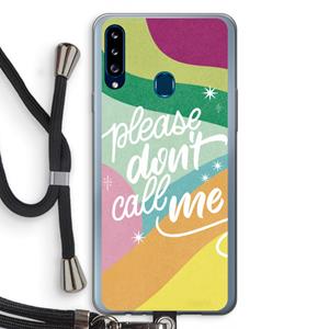 CaseCompany Don't call: Samsung Galaxy A20s Transparant Hoesje met koord