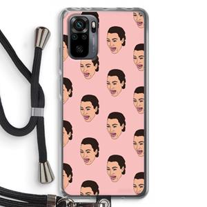 CaseCompany Ugly Cry Call: Xiaomi Redmi Note 10 Pro Transparant Hoesje met koord