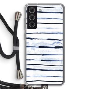 CaseCompany Ink Stripes: Samsung Galaxy S21 FE Transparant Hoesje met koord