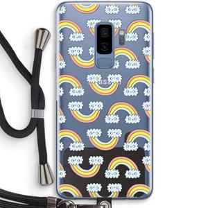 CaseCompany Regenboog: Samsung Galaxy S9 Plus Transparant Hoesje met koord