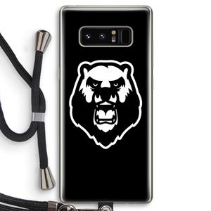 CaseCompany Angry Bear (black): Samsung Galaxy Note 8 Transparant Hoesje met koord