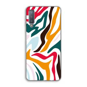CaseCompany Colored Zebra: Samsung Galaxy A7 (2018) Transparant Hoesje