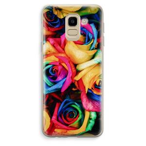 CaseCompany Neon bloemen: Samsung Galaxy J6 (2018) Transparant Hoesje