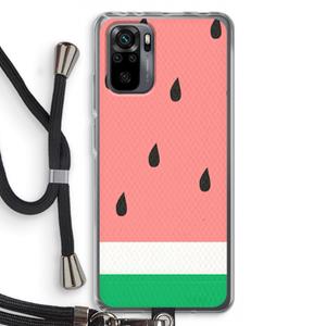 CaseCompany Watermeloen: Xiaomi Redmi Note 10 Pro Transparant Hoesje met koord