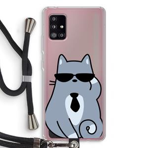 CaseCompany Cool cat: Samsung Galaxy A51 5G Transparant Hoesje met koord