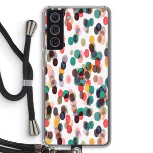 CaseCompany Tropical Dots: Samsung Galaxy S21 FE Transparant Hoesje met koord