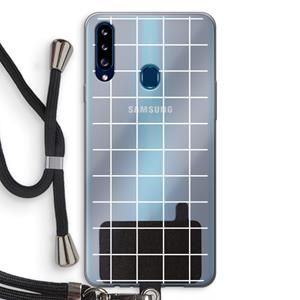 CaseCompany Rooster 2: Samsung Galaxy A20s Transparant Hoesje met koord