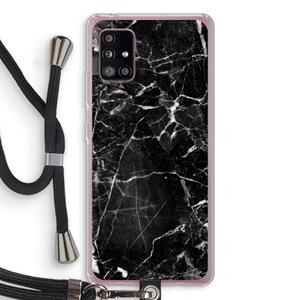 CaseCompany Zwart Marmer 2: Samsung Galaxy A51 5G Transparant Hoesje met koord