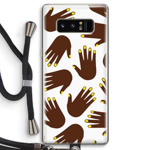 CaseCompany Hands dark: Samsung Galaxy Note 8 Transparant Hoesje met koord