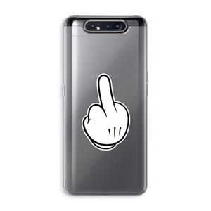 CaseCompany Middle finger white: Samsung Galaxy A80 Transparant Hoesje