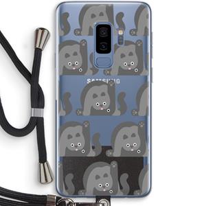 CaseCompany Cats: Samsung Galaxy S9 Plus Transparant Hoesje met koord