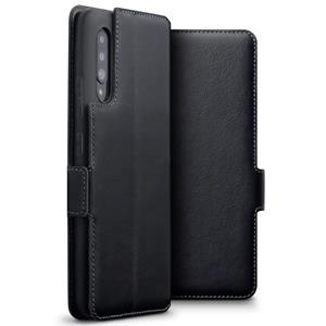 Qubits lederen slim folio wallet hoes - Samsung Galaxy A90 - Zwart