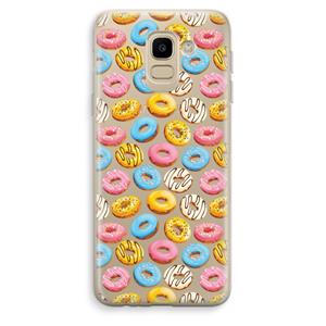 CaseCompany Pink donuts: Samsung Galaxy J6 (2018) Transparant Hoesje