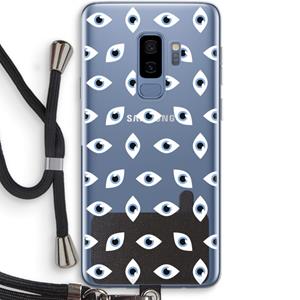 CaseCompany Eyes pattern: Samsung Galaxy S9 Plus Transparant Hoesje met koord