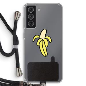 CaseCompany Banana: Samsung Galaxy S21 FE Transparant Hoesje met koord