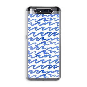 CaseCompany Blauwe golven: Samsung Galaxy A80 Transparant Hoesje