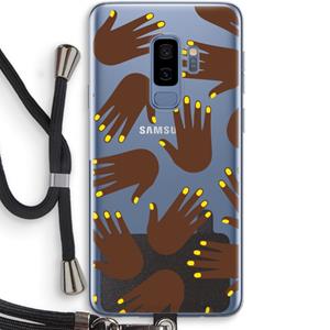 CaseCompany Hands dark: Samsung Galaxy S9 Plus Transparant Hoesje met koord