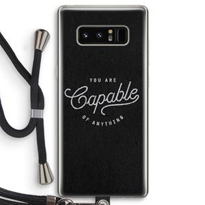 CaseCompany Capable: Samsung Galaxy Note 8 Transparant Hoesje met koord