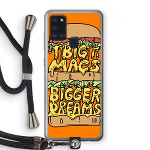 CaseCompany Big Macs Bigger Dreams: Samsung Galaxy A21s Transparant Hoesje met koord