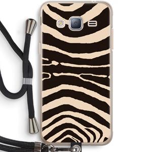 CaseCompany Arizona Zebra: Samsung Galaxy J3 (2016) Transparant Hoesje met koord