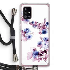 CaseCompany Waterverf bloemen: Samsung Galaxy A51 5G Transparant Hoesje met koord