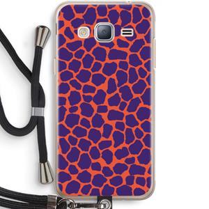 CaseCompany Purple Giraffe: Samsung Galaxy J3 (2016) Transparant Hoesje met koord