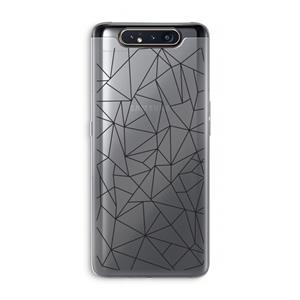 CaseCompany Geometrische lijnen zwart: Samsung Galaxy A80 Transparant Hoesje
