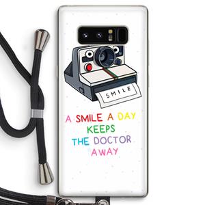 CaseCompany Smile: Samsung Galaxy Note 8 Transparant Hoesje met koord