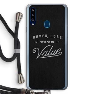 CaseCompany Never lose your value: Samsung Galaxy A20s Transparant Hoesje met koord