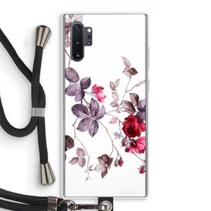 CaseCompany Mooie bloemen: Samsung Galaxy Note 10 Plus Transparant Hoesje met koord