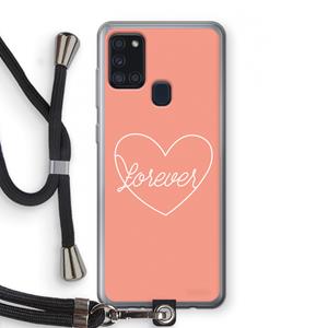 CaseCompany Forever heart: Samsung Galaxy A21s Transparant Hoesje met koord