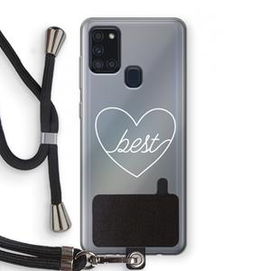 CaseCompany Best heart pastel: Samsung Galaxy A21s Transparant Hoesje met koord