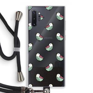 CaseCompany Vogeltjes: Samsung Galaxy Note 10 Plus Transparant Hoesje met koord