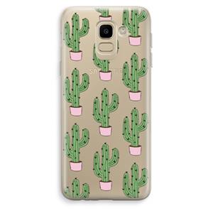 CaseCompany Cactus Lover: Samsung Galaxy J6 (2018) Transparant Hoesje