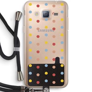 CaseCompany Bollen: Samsung Galaxy J3 (2016) Transparant Hoesje met koord