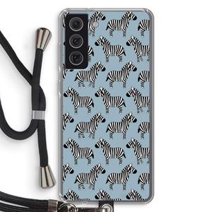 CaseCompany Zebra: Samsung Galaxy S21 FE Transparant Hoesje met koord