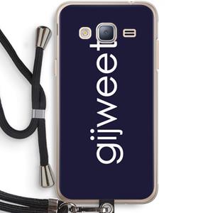 CaseCompany Gijweet: Samsung Galaxy J3 (2016) Transparant Hoesje met koord