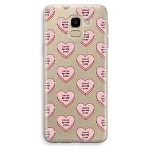 CaseCompany Chicks before dicks: Samsung Galaxy J6 (2018) Transparant Hoesje