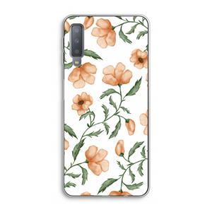 CaseCompany Peachy flowers: Samsung Galaxy A7 (2018) Transparant Hoesje