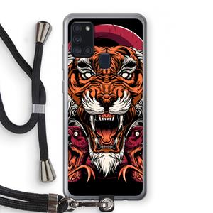 CaseCompany Tiger and Rattlesnakes: Samsung Galaxy A21s Transparant Hoesje met koord