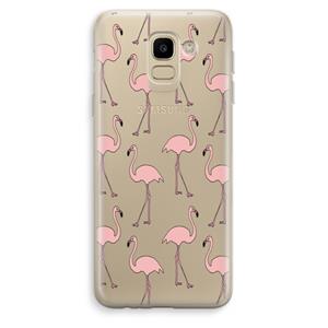 CaseCompany Anything Flamingoes: Samsung Galaxy J6 (2018) Transparant Hoesje