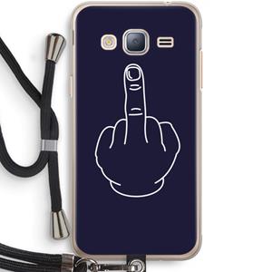 CaseCompany F**k U: Samsung Galaxy J3 (2016) Transparant Hoesje met koord