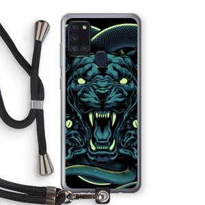 CaseCompany Cougar and Vipers: Samsung Galaxy A21s Transparant Hoesje met koord