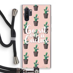 CaseCompany Cactus quote: Samsung Galaxy Note 10 Plus Transparant Hoesje met koord