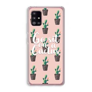 CaseCompany Cactus quote: Samsung Galaxy A51 5G Transparant Hoesje