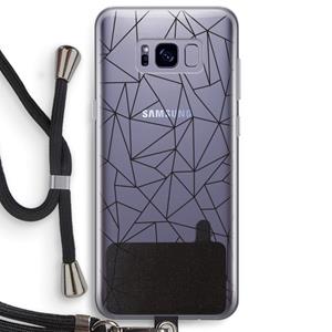 CaseCompany Geometrische lijnen zwart: Samsung Galaxy S8 Plus Transparant Hoesje met koord